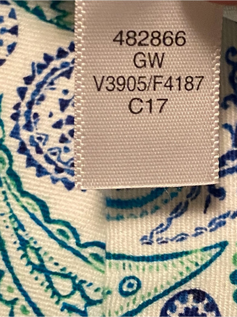 Lands' End Women’s Paisley Print Mid Rise Shorts in Aqua, Blue & Green, Size 14P - Picture 7 of 10